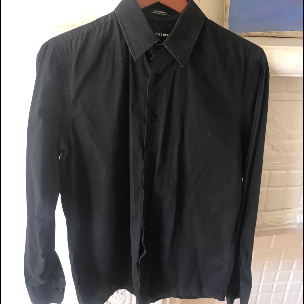 Express Men. Button down shirt. Black.
